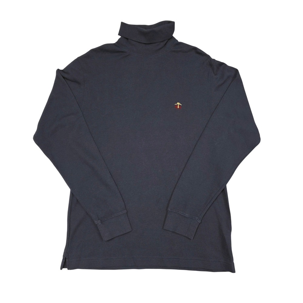 Brooks Brothers Turtleneck Men S Navy Blue Cotton Long Sleeve Classic Preppy Top